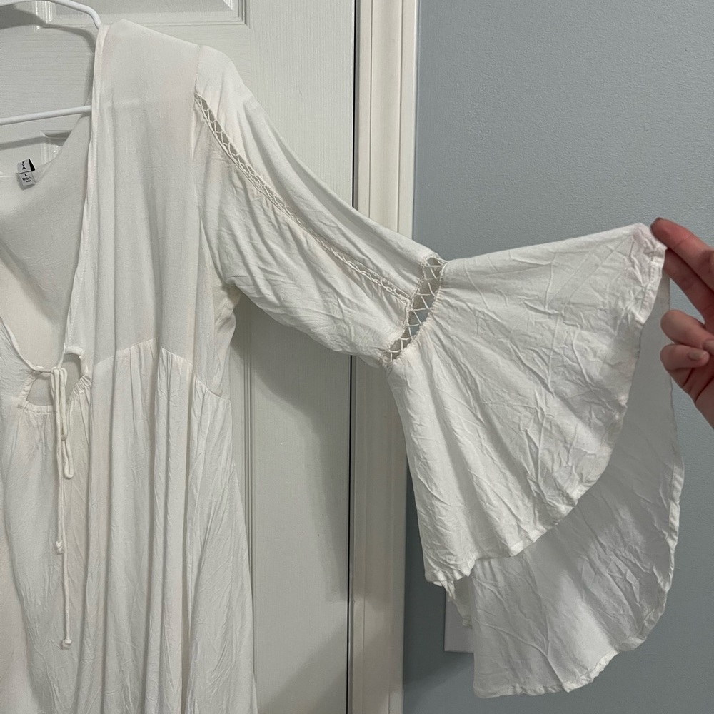 White swimsuit cover up